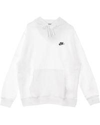 Nike - Sportswear Club Fleece-Hoodie Voor Wit/Wit/Zwart - Lyst