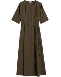 Aspesi - Kleedjes ,Groen ,Katoen Stretch Nylon Katoen Poplin Jurk - Lyst