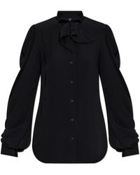 Balenciaga - Overhemden ,Zwart ,Polyester Overhemd Met Stropdassen - Lyst