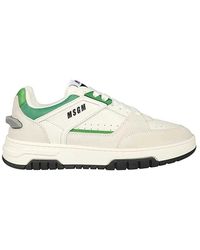 MSGM - Schoenen ,Veelkleurig ,Lage Leren Sneakers Met Ronde Neus - Lyst