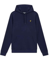 Lyle & Scott - Hoodies & Sweatvesten ,Blauw ,Katoen Pullover Hoodie - Lyst