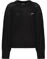 ROTATE BIRGER CHRISTENSEN - Schwarzer Pullover Mit Gerippten Details - Lyst