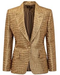 Tom Ford - Jassen ,Geel ,Polyester Wallis Single-Breasted Jacket - Lyst