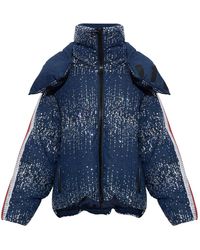 DSquared² - Jassen ,Blauw ,Denim Snowball Geborduurd Denim Donsjack - Lyst