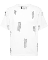 Philipp Plein - Tops ,Wit ,Katoen Jersey T-Shirt Ronde Hals Ss Franjes - Lyst