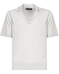 Dolce & Gabbana - Seidige Graue T-Shirts Und Polos - Lyst