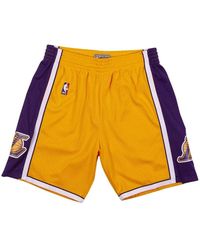 Mitchell & Ness - Fitness ,Veelkleurig ,Lakers Swingman Shorts Licht Goud/Paars - Lyst