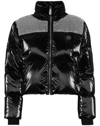 Philipp Plein - Jassen ,Zwart ,Nylon Crystal Nylon Puffer Jacket - Lyst