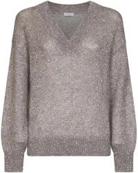Brunello Cucinelli - V-Neck Knitwear - Lyst