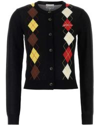 Ganni - Lichte Katoenen Argyle Vest - Lyst