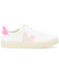 Veja - Canvas sneaker in weiß und rosa - Lyst