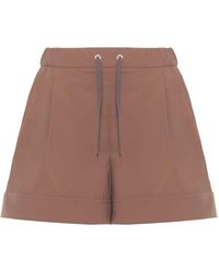 Herno - Korte Broeken ,Bruin ,Nylon Shorts Van Lichtgewicht Stretch Nylon - Lyst