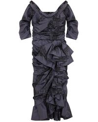 Moschino - Lange Elegante Jurk Met V-Hals - Lyst