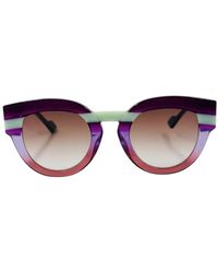 Face A Face - Accessoires ,Veelkleurig ,Kleurrijke Gestreepte Handgemaakte Zonnebril - Lyst