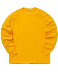 Nike - Fitness ,Geel ,Katoen Wordmark Long-Sleeve T-Shirt - Lyst