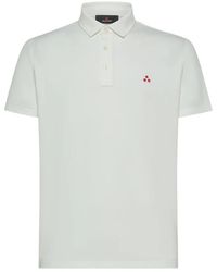 Peuterey - Tops ,Wit ,Katoen Witte Polo Shirt Met Logo Borduursel - Lyst