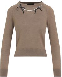 Simone Rocha - Klassieke Merinowol Zijde Trui - Lyst