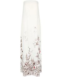 Semicouture - Kleedjes ,Wit ,Off-Shoulder Floral Maxi Jurk - Lyst