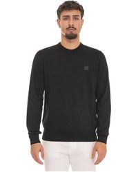 BOSS - Truien & Vesten ,Zwart ,Katoen Kanovano Ronde Hals Pullover - Lyst