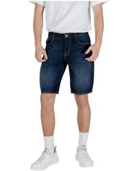 ARMANI EXCHANGE - Korte Broeken ,Blauw ,Katoen Bermuda Shorts Lente/Zomer Collectie - Lyst