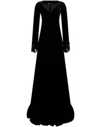 Alberta Ferretti - Kleedjes ,Zwart ,Lange Jurk Met Wijde Rok - Lyst