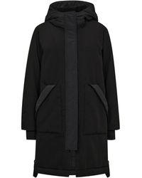 Mos Mosh - Jassen ,Zwart ,Polyester Zwarte Jas Met Capuchon En Zakken - Lyst