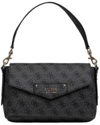 Guess - Graue Polyethylen Schultertasche - Lyst