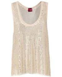 Pinko - Tops ,Geel ,Polyester Mesh Tanktop - Lyst