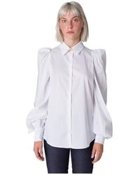 Class Roberto Cavalli Hemd mit gekräuselter Schulter - Weiß