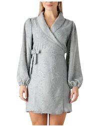 Notre-v - Kleedjes ,Blauw ,Polyester Lichtblauwe Mini Jurk Nv-Fortune - Lyst