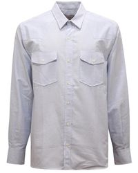 Amaranto - Overhemden ,Blauw ,B6D0067 Camicia Gestreepte Overhemd - Lyst