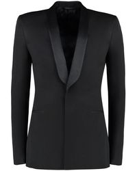 Givenchy - Jassen ,Zwart ,Satijn Zijdenmix Jas Met Satijnen Revers - Lyst