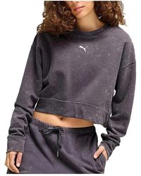 PUMA - Hoodies & Sweatvesten ,Grijs ,Relaxed Gewassen Sweaters - Lyst
