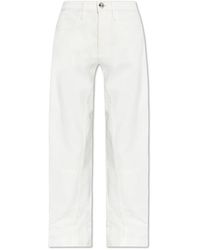 Jil Sander - Jeans ,Wit ,Katoen Jeans Met Decoratieve Afwerking - Lyst
