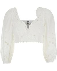Charo Ruiz - Overhemden ,Wit ,Katoen Luna Top - Lyst