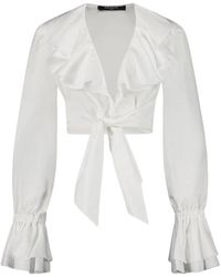 Balmain - Ruffled Poplin Shirt - Lyst
