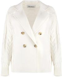 Max Mara - Double-Breasted Wollen Jas Met Reverskraag - Lyst