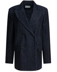 Sportmax - Jassen ,Blauw ,Denim Runway Comfort-Fit Denim Blazer - Lyst