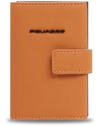 Piquadro - Accessoires ,Bruin ,Leer Pop-Up Kaarthouder - Lyst
