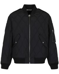 Palm Angels - Jassen ,Zwart ,Zwarte Gewatteerde Bomberjack - Lyst