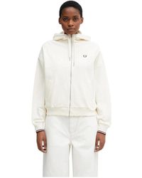 Fred Perry - Hoodies & Sweatvesten ,Wit ,Zip-Throughs - Lyst