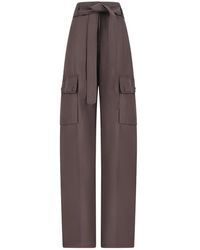 ANDAMANE - Donkerbruine Cargo Broek Met Riem - Lyst