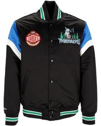 Mitchell & Ness - Jassen ,Veelkleurig ,Wol Nba Bomberjack Minnesota Timberwolves Viering - Lyst