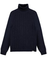 Colmar - Truien & Vesten ,Blauw ,Wol Blauwe Coltrui Trui Aw 25 - Lyst