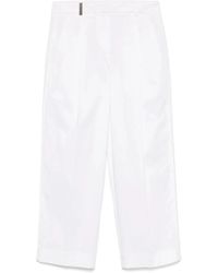 Peserico - Weiße hose mit taschen und knöpfen - Lyst