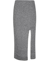 Circus Hotel - Rokken ,Grijs ,Grijze Viscose Midi Rok - Lyst