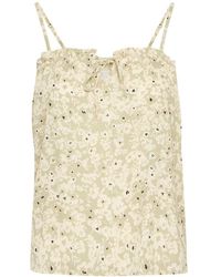 Ichi - Gepunktetes Blumentop Lockere Passform - Lyst