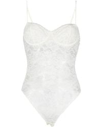 Oséree - Lace Bodysuit Ivory - Lyst