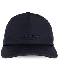 Giorgio Armani - Baseballkappe Aus Technischem Gewebe Mit Lederlogo - Lyst