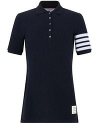 Thom Browne - Textured Pique 4-Bar Polo Jurk - Lyst